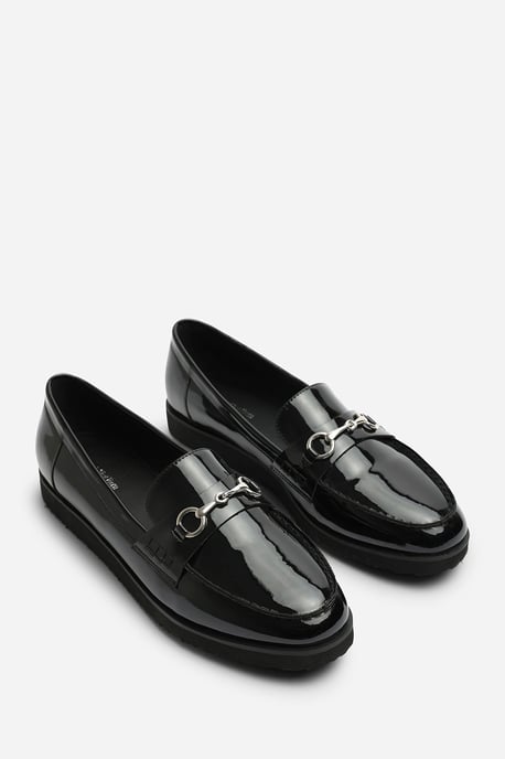 Wheres That From Womens 'Ivexa' Extra Wide Fit Flat Loafers with Silver Buckle Detail - Image 4