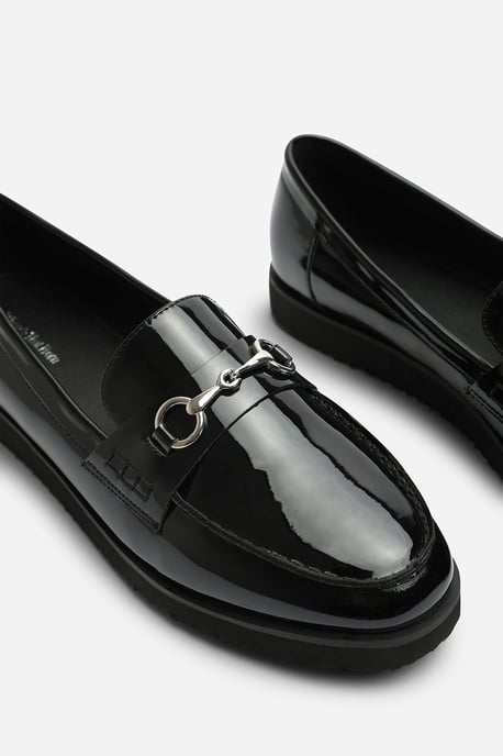 Wheres That From Womens 'Ivexa' Extra Wide Fit Flat Loafers with Silver Buckle Detail - Image 5