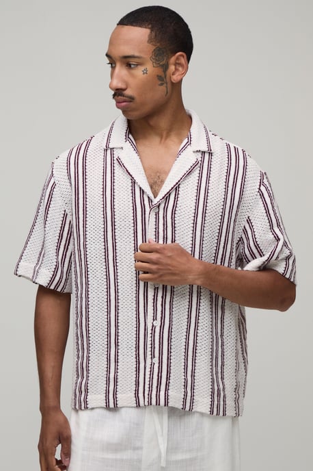 Oversized Boxy Crotchet Number Applique Shirt - Image 3