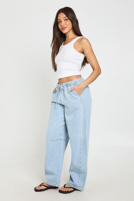Elasticated Waistband Barrel Jean - Image 3