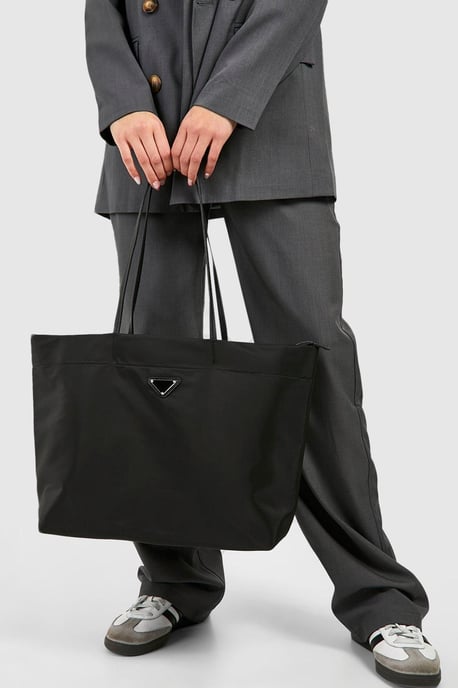 Nylon Basic Oversized Tote Bag - Image 2