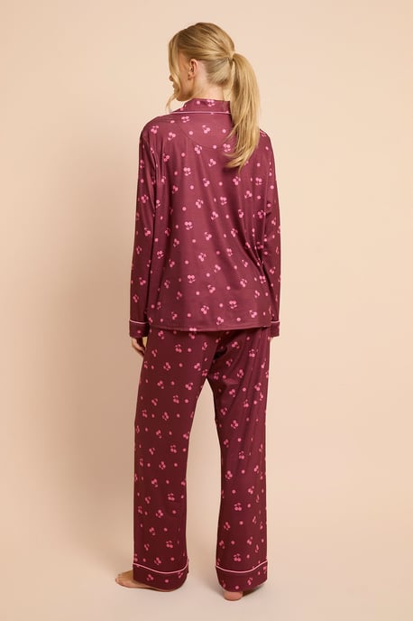 Cherry Long Sleeve Jersey Pyjama Set - Image 3