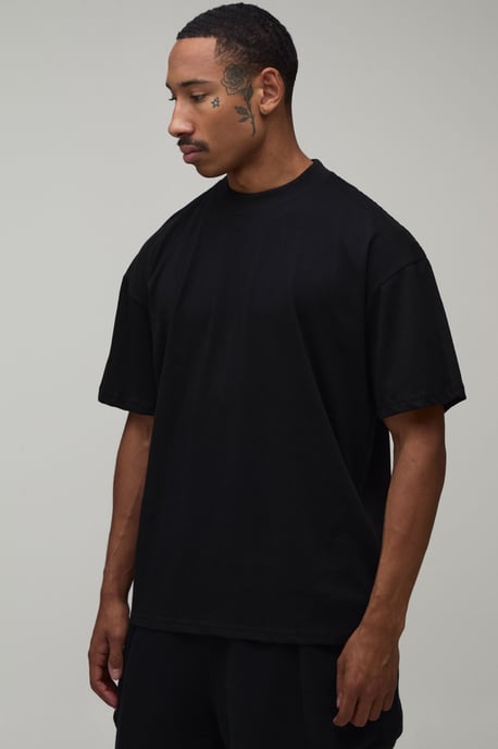 Black Oversized Heat Sense Floral Print T-Shirt - Image 3