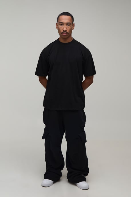 Black Oversized Heat Sense Floral Print T-Shirt - Image 4