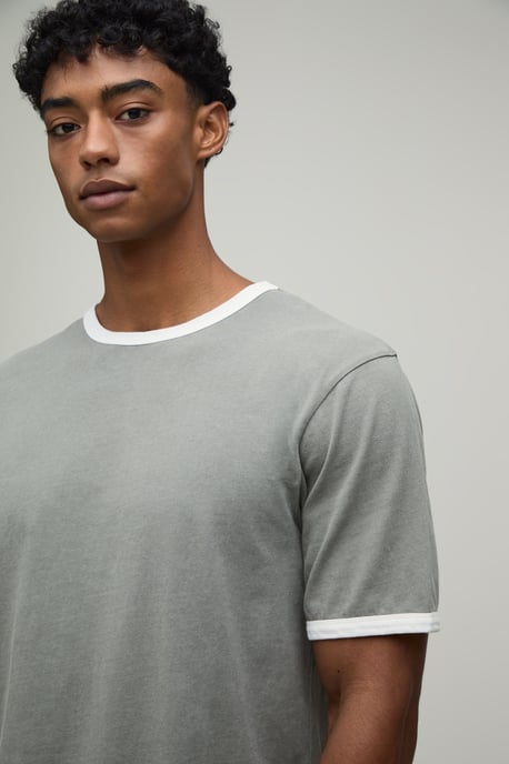 Regular Fit Vintage Wash Ringer T-Shirt - Image 3