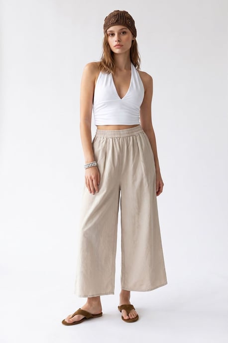 Wide-Leg Tencel Ankle-Length Trousers - Image 1