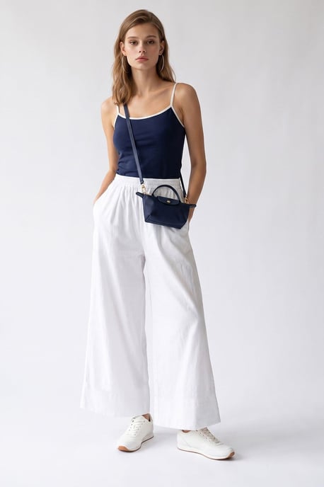Wide-Leg Tencel Ankle-Length Trousers - Image 3