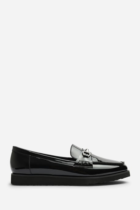 Wheres That From Womens 'Ivexa' Wide Fit Flat Loafers with Silver Buckle Detail - Image 2