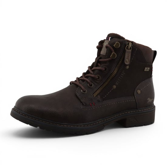 Mustang Men's Dark Brown Faux Leather Winter Lace-Up Ankle Boots - M0031006 - Image 4