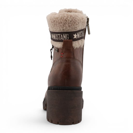 Mustang Dames Cognac Bruine Winterlaarzen met warme hak en veters - M0122001 - Image 6