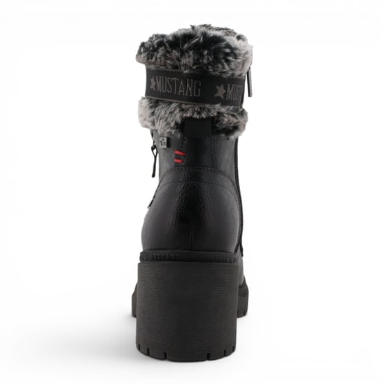 Mustang Dames Zwarte Winterlaarzen met warme hak en veters - M0122001 - Image 6