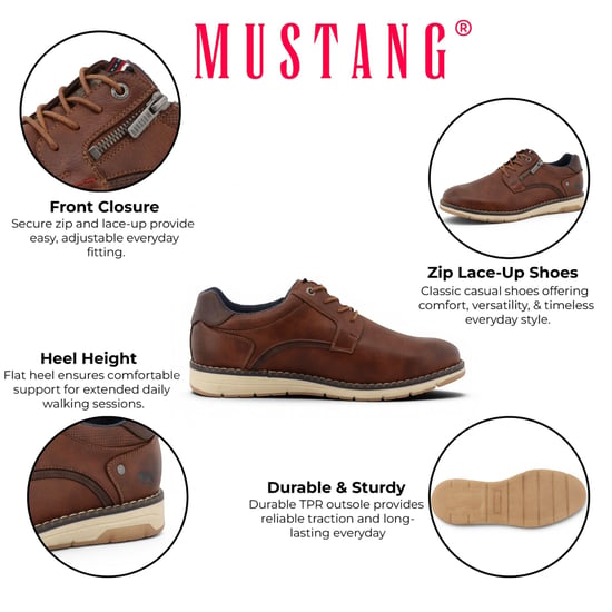 Mustang Bruine Nep Leren Casual Outdoor Schoenen voor Heren - M0031004 - Image 2