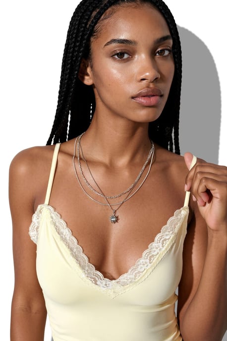 Fitted Crop Cami Top With Embroidery - Image 4