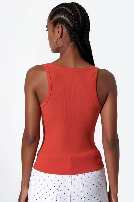 V-hals Geribbelde Tanktop - Image 3