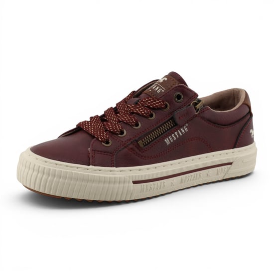 Mustang Dames bordeauxrode kunstleer trainer sneaker Casual schoenen - M0112011 - Image 4