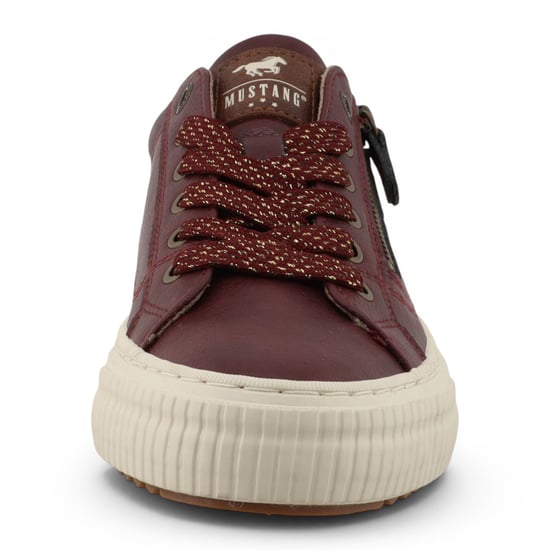 Mustang Dames bordeauxrode kunstleer trainer sneaker Casual schoenen - M0112011 - Image 5