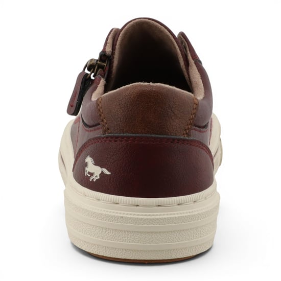 Mustang Dames bordeauxrode kunstleer trainer sneaker Casual schoenen - M0112011 - Image 6