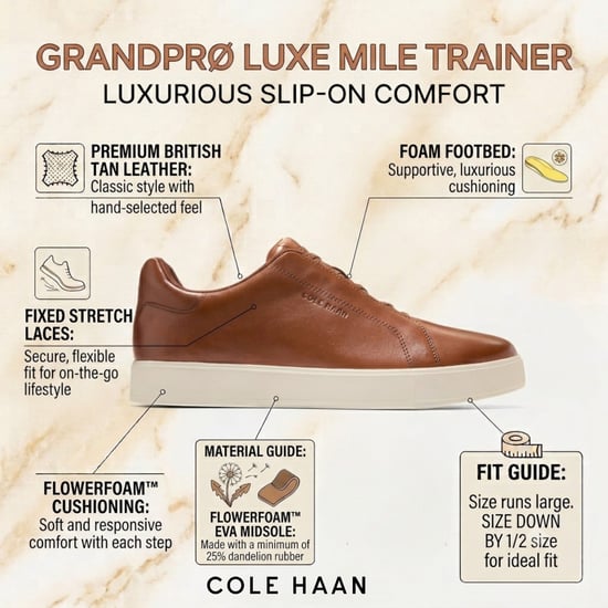 Cole Haan GrandPro Luxe Mile Trainer för herrar Bruna mockaskor - C43941 - Image 2