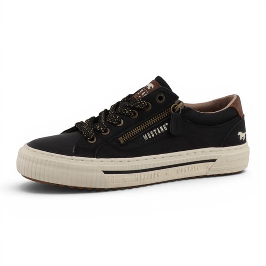 Mustang Dames Zwarte Nep Leren Sneaker Sneaker Casual Schoenen - M0112011 - Image 4