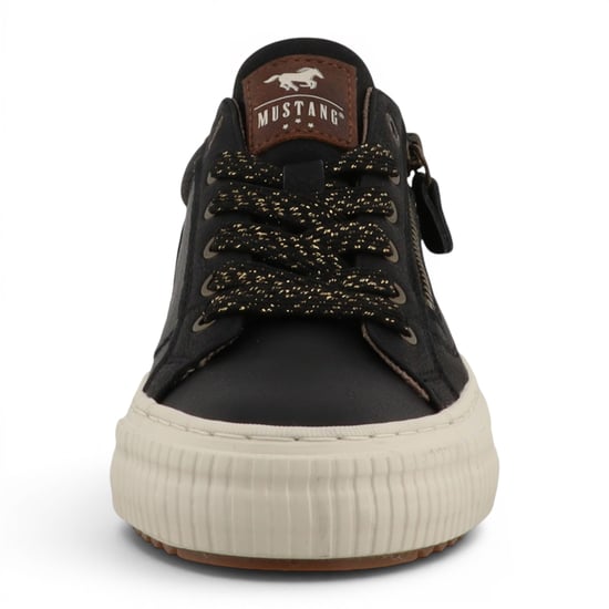 Mustang Dames Zwarte Nep Leren Sneaker Sneaker Casual Schoenen - M0112011 - Image 5