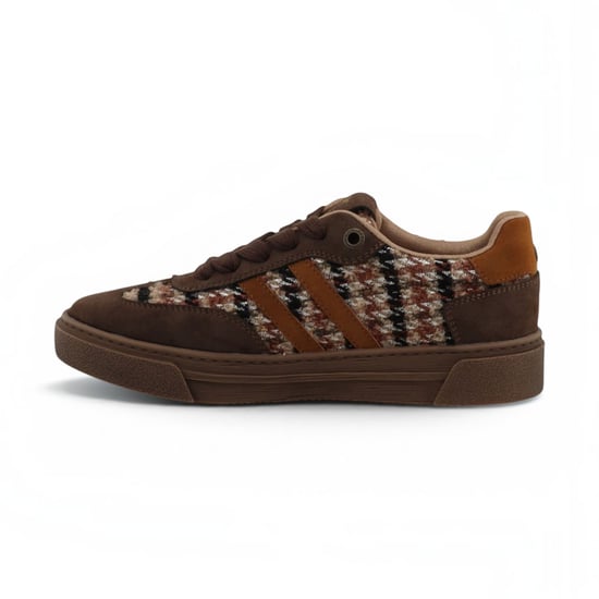 Mustang Dames Bruine Tweed Sneakers Trainerschoenen - M0212020 - Image 3