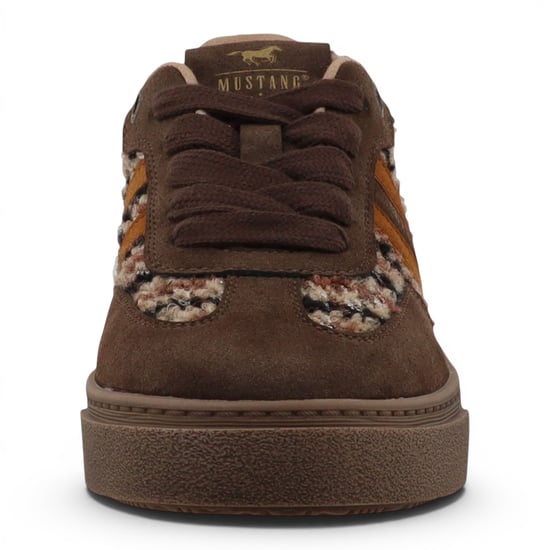 Mustang Dames Bruine Tweed Sneakers Trainerschoenen - M0212020 - Image 5