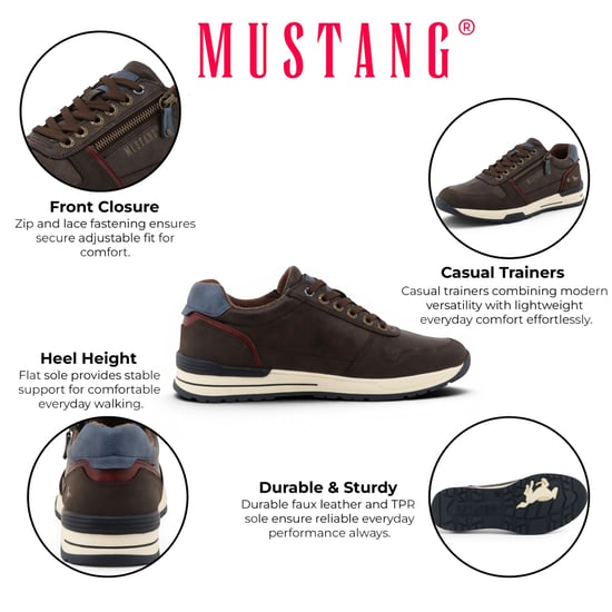 Mustang Bruine Nepleren Sneaker Schoenen voor Heren - M0281006 - Image 2