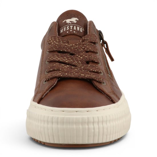 Mustang Dames Tan Faux Leather Trainer Sneaker Casual Schoenen - M0112011 - Image 4