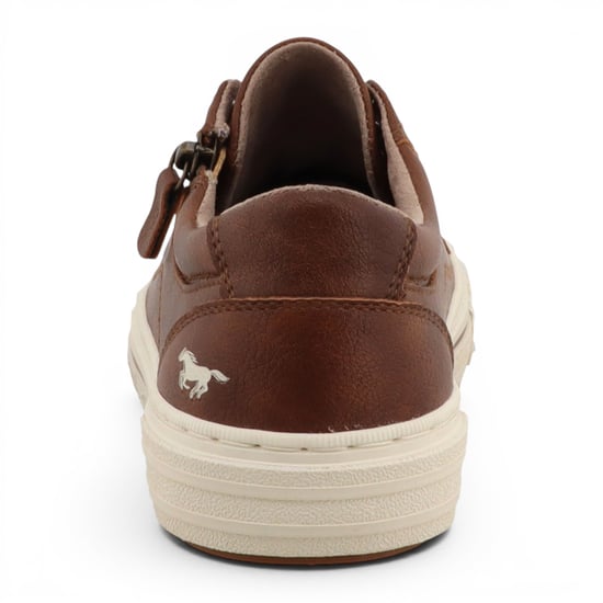 Mustang Dames Tan Faux Leather Trainer Sneaker Casual Schoenen - M0112011 - Image 5