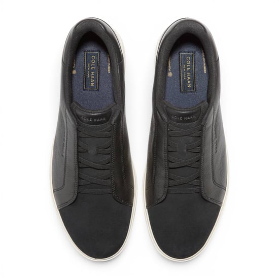 Cole Haan herrarnas GrandPro Luxe Mile Trainer svarta mocka-sneakers - C44434 - Image 6