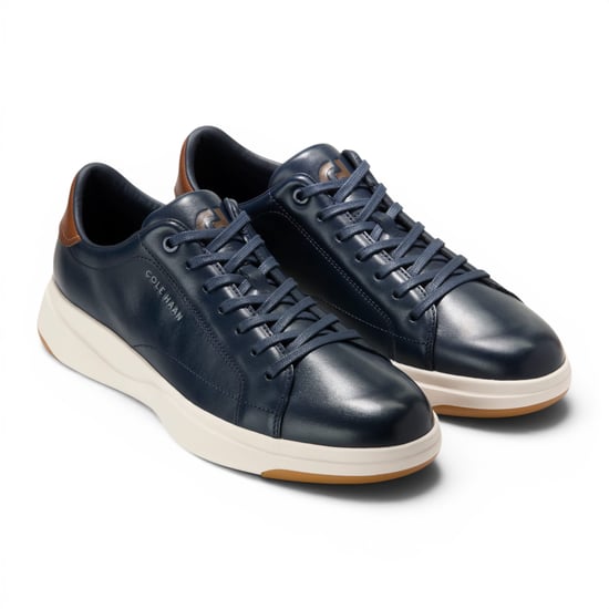 Cole Haan Men's GrandPro Luxe Mile Trainer Blue Leather Sneakers - C42754 - Image 3