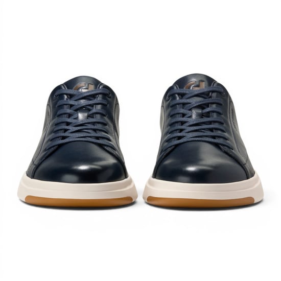 Cole Haan Men's GrandPro Luxe Mile Trainer Blue Leather Sneakers - C42754 - Image 4