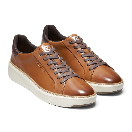 Cole Haan herrarnas GrandPro Luxe Mile Trainer Tan lädersneakers - C34229 - Image 3