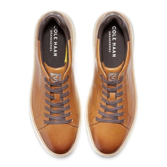Cole Haan herrarnas GrandPro Luxe Mile Trainer Tan lädersneakers - C34229 - Image 6