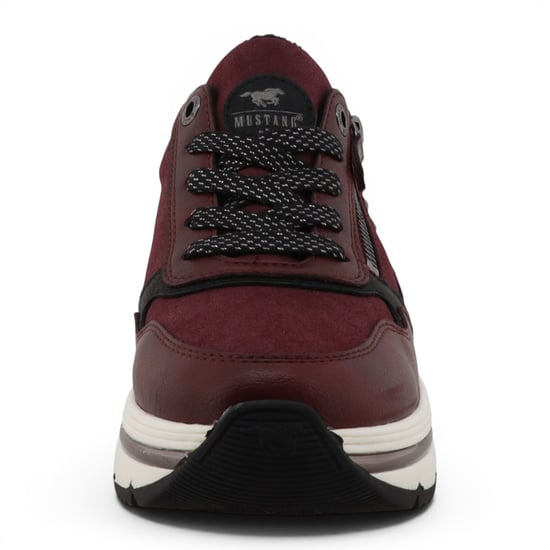 Mustang Dames bordeauxrode veterschoenen Platformsneakers - M0332001 - Image 5