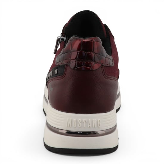 Mustang Dames bordeauxrode veterschoenen Platformsneakers - M0332001 - Image 6