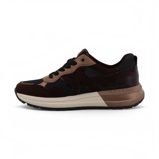 Mustang Dames Bruine Nep Leren Sneakers Platform Sneakers - M0702007 - Image 3