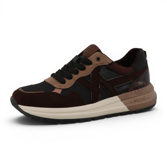 Mustang Dames Bruine Nep Leren Sneakers Platform Sneakers - M0702007 - Image 4