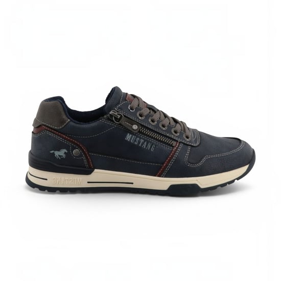 Mustang heren Navy nep leren sneaker sneakers schoenen - M0281006 - Image 1