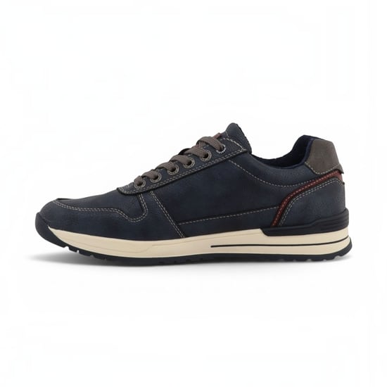 Mustang heren Navy nep leren sneaker sneakers schoenen - M0281006 - Image 3