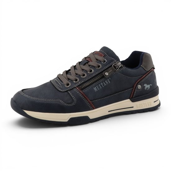 Mustang heren Navy nep leren sneaker sneakers schoenen - M0281006 - Image 4