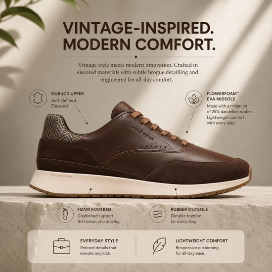 Cole Haan GrandPro Luxe Mile Trainer för herrar Bruna lädersneakers - C44519 - Image 2