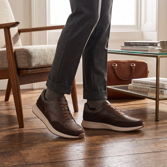 Cole Haan GrandPro Luxe Mile Trainer för herrar Bruna lädersneakers - C44519 - Image 4