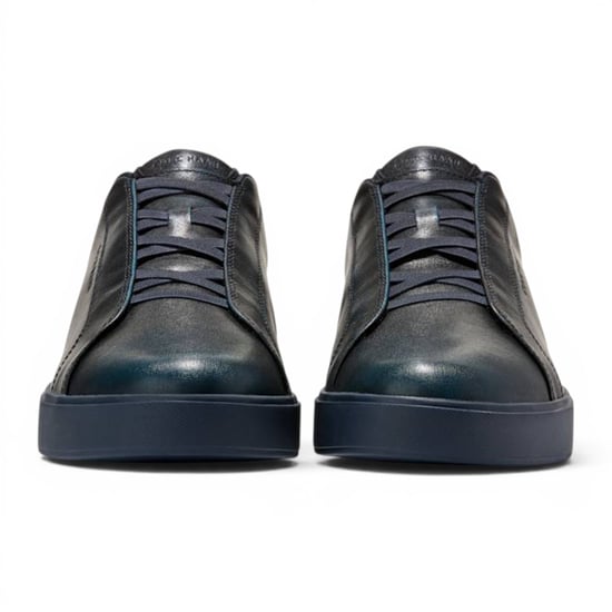 Cole Haan herrarnas GrandPro Luxe Mile Trainer Blå lädersneakers - C44436 - Image 4