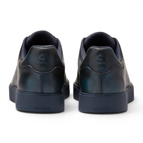 Cole Haan herrarnas GrandPro Luxe Mile Trainer Blå lädersneakers - C44436 - Image 5