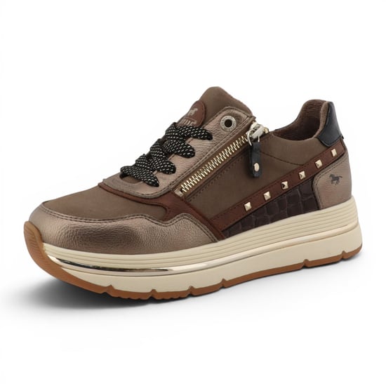 Mustang Dames Bruine Veterschoenen Platformsneakers - M0332001 - Image 4