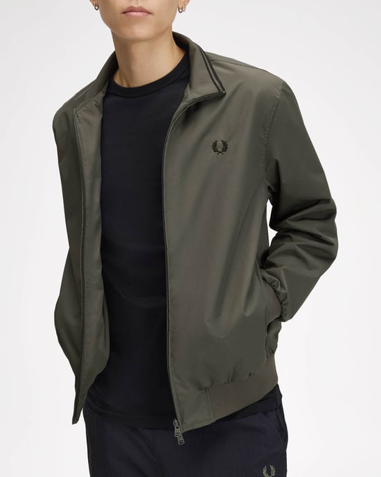 Long Sleeve Logo Detail Lightweight Jacket in Olive - Image 4