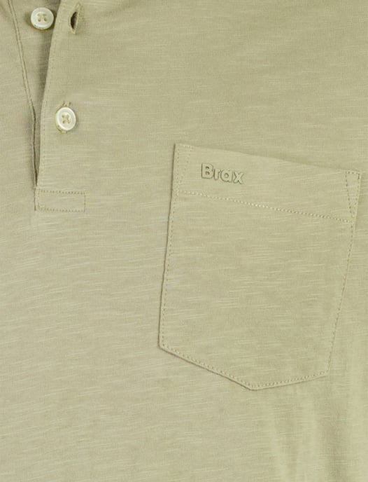 Poloshirt Brax olijfgroen gemêleerd 100% katoen normale fit - Image 3