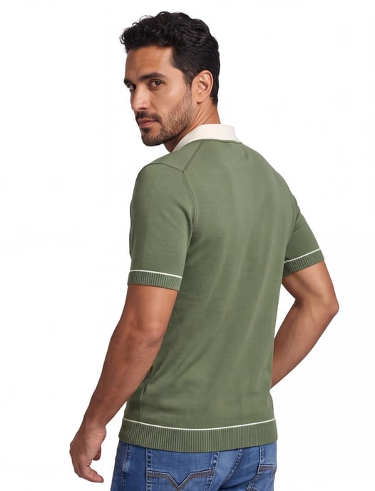 Groen poloshirt groen Gant witte boord - Image 2