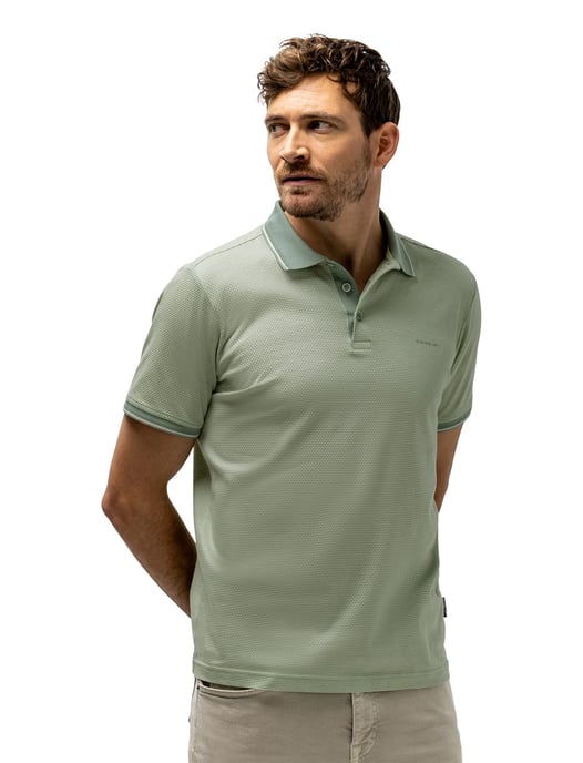 State of Art poloshirt groen gestreept 3 knoops - Image 1